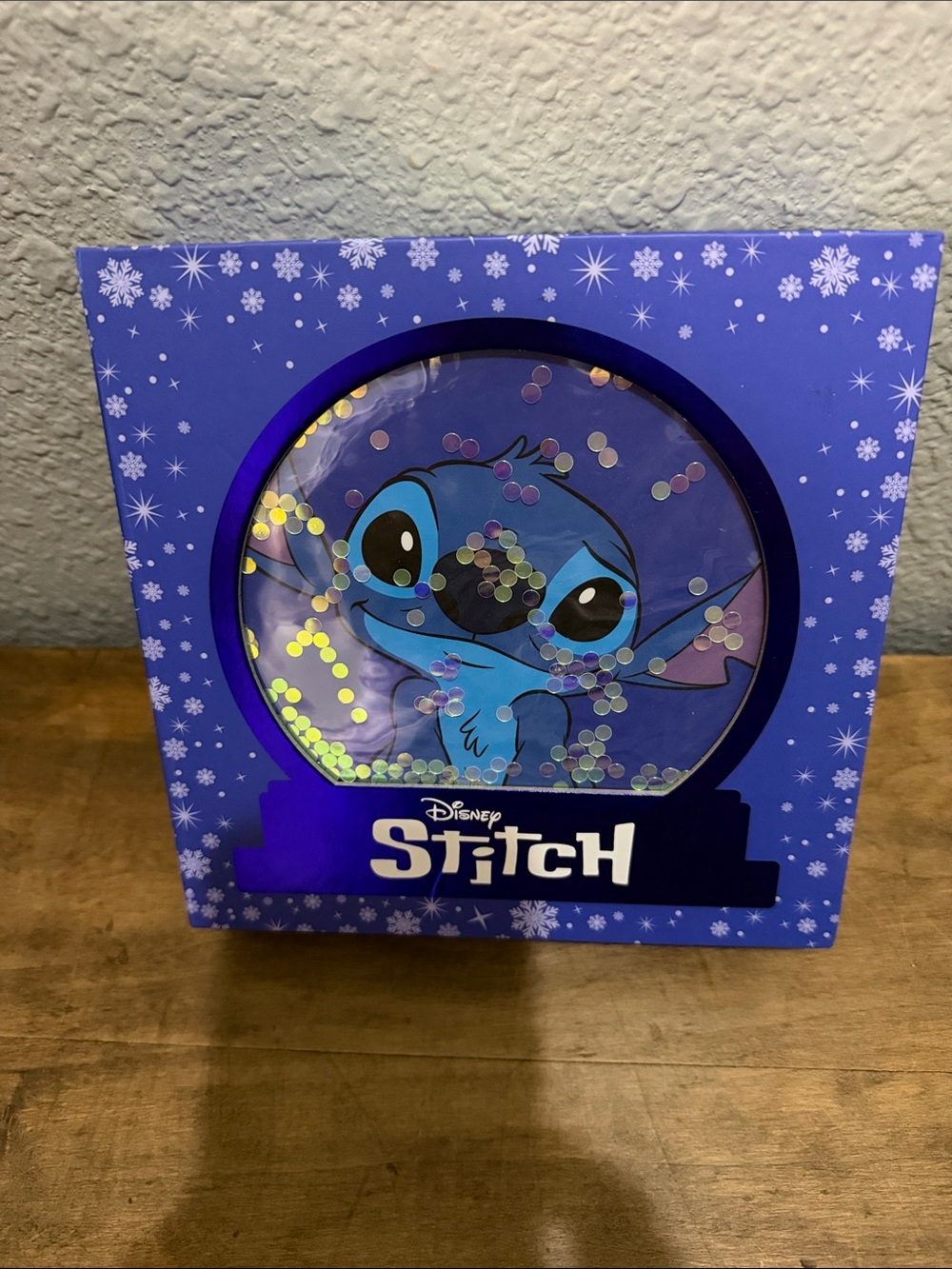 Disney Blue Stitch Snow Globe Shaker cozy socks 2 pair women’s